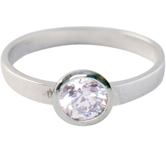 Ring KR01 &#039;Round Diamond&#039; White