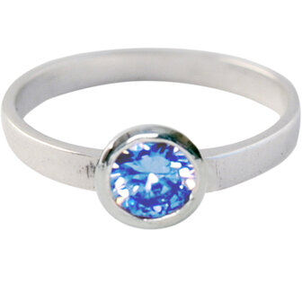 Ring KR04 &#039;Round Diamond&#039; Baby Blue