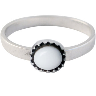 Ring KR05 &#039;Natural Stone&#039; White Agate