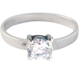 Ring KR29 &#039;Princess Diamond&#039; White