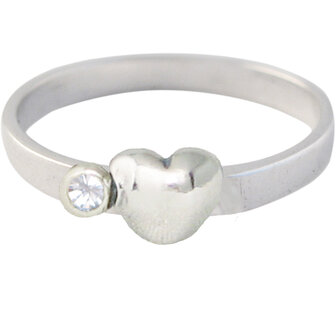 Ring KR33 &#039;Cubic Diamond Heart and Diamond&#039; White