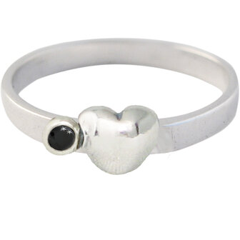 Ring KR34 &#039;Cubic Heart and Diamond&#039; Black