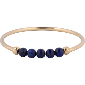 Charmin&#039;s Anxiety Ring Lapis Lazuli Edelsteen Kraal Staal R1323