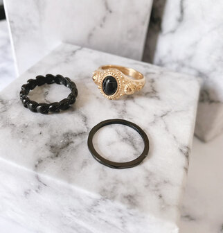 Charmin&#039;s Stapelring R897 Ellipse Shiny Black