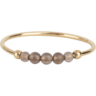 Charmin&#039;s Anxiety Ring Rookkwarts Edelsteen Kraal Staal R1331