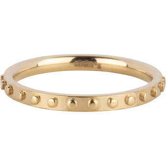 Charmin&#039;s Goudkleurige Stalen Bolletjes Fidget Ring R1628 &ndash; Fijn en Kalmerend