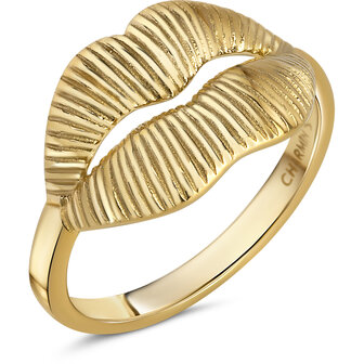 Charmin's Goudkleurige Chunky Ring Met Een Mooie Mond R1833 &ndash; Elegant en Sensueel