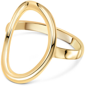 Charmin's Goudkleurige Chunky Ring met Ovale Vorm Staal R1770 &ndash; Krachtig en Groot