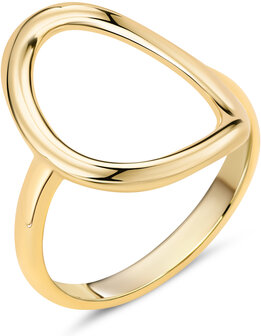 Charmin's Goudkleurige Chunky Ring met Ovale Vorm Staal R1770 &ndash; Krachtig en Groot