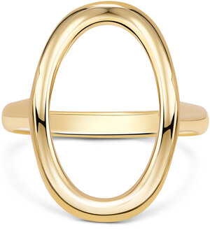 Charmin's Goudkleurige Chunky Ring met Ovale Vorm Staal R1770 &ndash; Krachtig en Groot