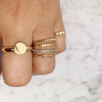 Charmin&rsquo;s Rose-goudkleurige stapelring Alliance Crystals R640