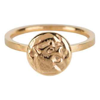 Charmin&rsquo;s goudkleurige stapelring R629 Coin of power goldplated staal