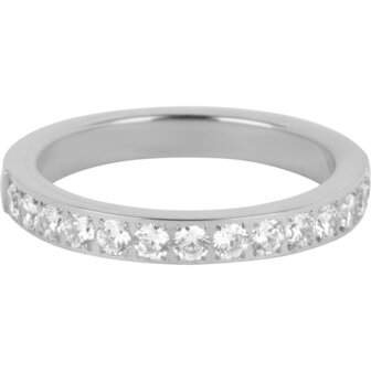 Charmin&rsquo;s Stapelring Alliance Witte Kristal 3,2MM Staal R1474