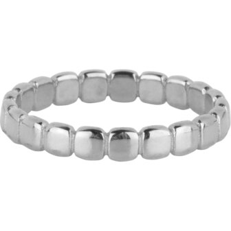 Charmin's Ring Aaneengeschakelde Vierkantjes Staal R1651