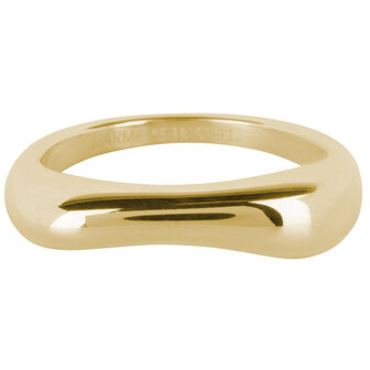 Charmin's Goudkleurige Ring Zacht Gewelfd en Afgeronde Bollen Staal R1371