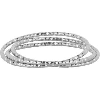 Charmins Trinity Schmal Bearbeitet Rolling Anxiety Fidget-Ring Stahl Schmal R1625