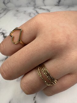 Charmins goldfarbener Trinity schmaler Rolling Anxiety Fidget Ring Stahl schmal R1630