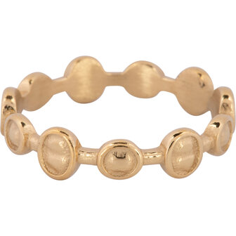 Charmin&rsquo;s Ring Mat en Glimmende Rondjes en Ovalen Goudkleurig Staal R1237