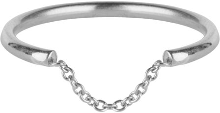 Charmin&rsquo;s  stapelring staal R572 Chained Shiny Steel