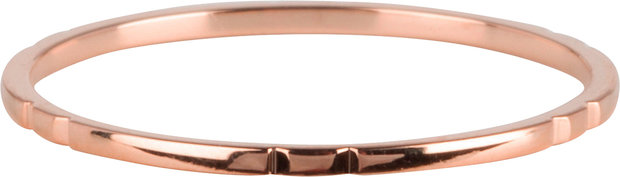 Charmin&#8217;s roségoudkleurige stapelring R810 Small Basics 6 engravings rosé-goldplated staal