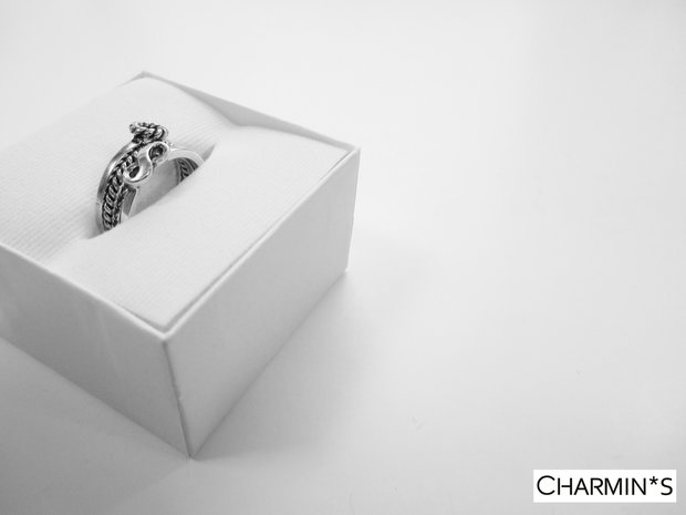 Charmin&#8217;s stapelring zilver R224 Silver 'Braided'