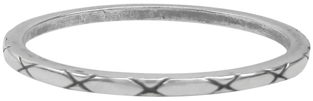 Charmin&#8217;s stapelring zilver R004 Silver 'X-Type'