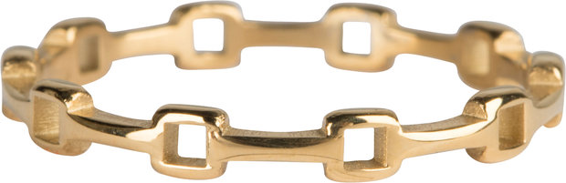 Charmin’s goudkleurige stapelring R821 Cool junction goldplated staal