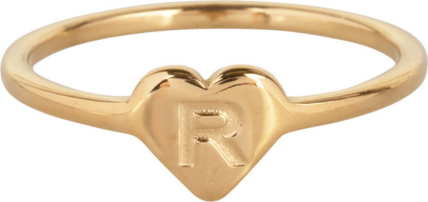 R1015-R Letter R In My Heart Gold 