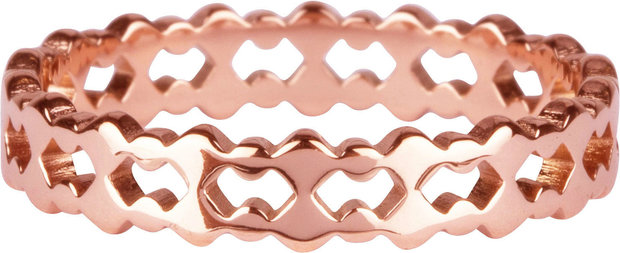 R910 Double trouble Roségoldplated steel Ring