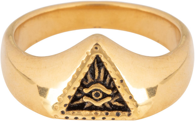 R677 Eye Triangle Gold Steel