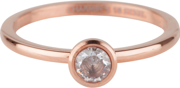 Charmin’s roségoudkleurige stapelring R490 Stylish Bright rosé-goldplated staal