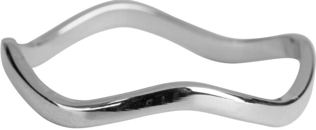 Charmin&#8217;s  stapelring staal R796 Smooth Waves Shiny Steel