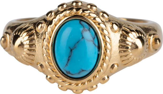 Charmin's Zegel Ring R1055 Turkoys Howlite Goldfilled