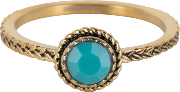 Charmin's ring R1100 Birthstone December Turkoys Blue Stone Goldplated Iconic Vintage