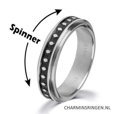 R1070 Turning Anxiety Fidget Ring Loop Staal