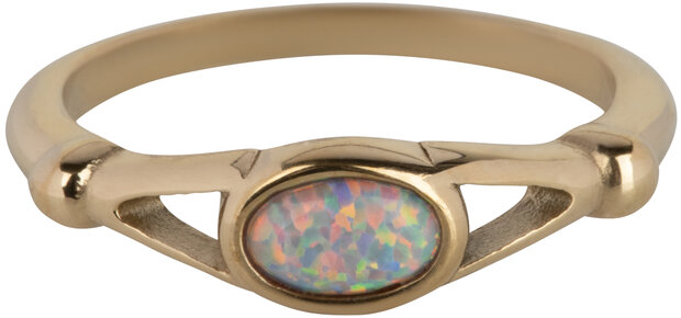 Charmin’s Ovale Elegante Ring met Opaal Edelsteen Goud R1154