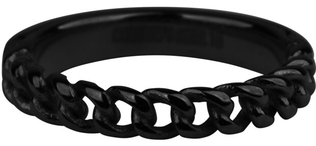 Charmin's Zwarte Ketting-ring Half Ketting Half Glad Staal R879