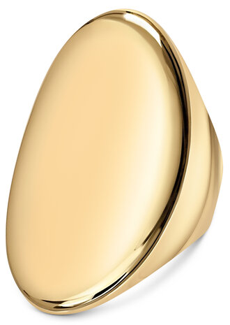 Bague épaisse couleur or de Charmin avec forme ovale en acier R1797 – Élégante et confortable