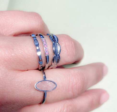 Charmins Ring Kaurimuscheln Muscheln Gold Steel R1247