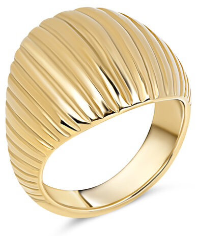 Bague épaisse couleur or Charmin avec boule vintage R1796 – Classique et audacieuse