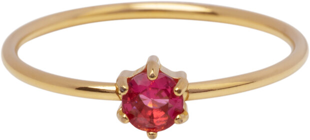 Charmin's Goudkleurige Ring Rond Roze Steentje Crystal R1705 – Zoet & Chic