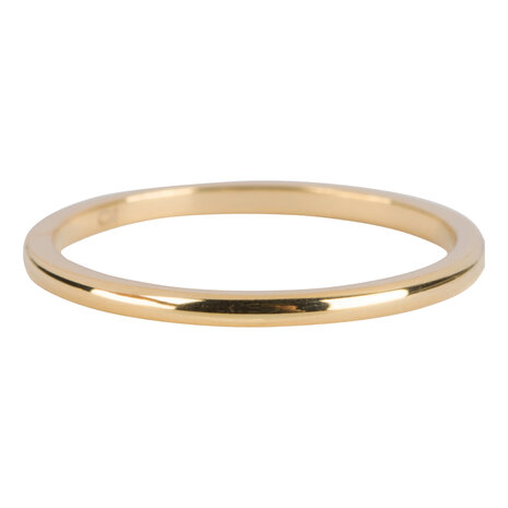 Charmin’s stapelring R635 Round Finished Basic goldplated staal