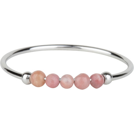Charmin's Anxiety Ring Rhodochrosiet Edelsteen Kraal Staal R1311