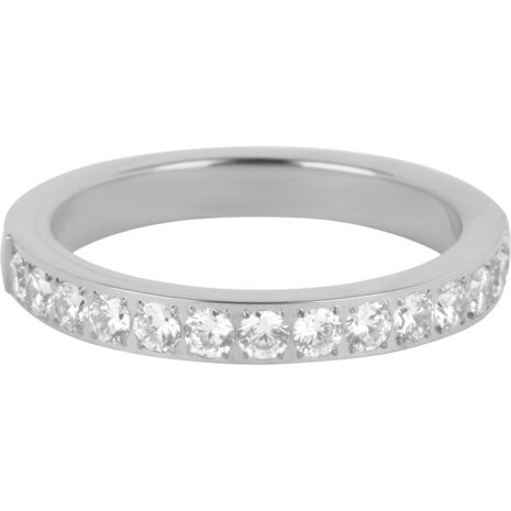 Charmin’s Stapelring Alliance Witte Kristal 3,2MM Staal R1474