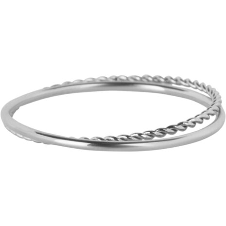 Charmin's Twin dubbele Ring gedraaid en glad Rolling Anxiety Fidget Staal R1420