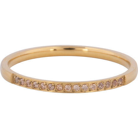 Charmin’s Goudkleurige Stapelring Small Alliance Champagne Crystals R1255