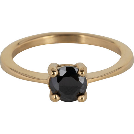 Charmin’s Classic Princess Black Ring Goud R1195