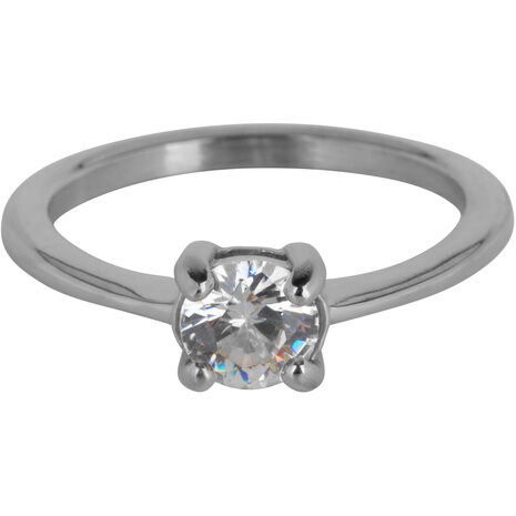 Charmin’s Classic Princess White Ring Staal R1192