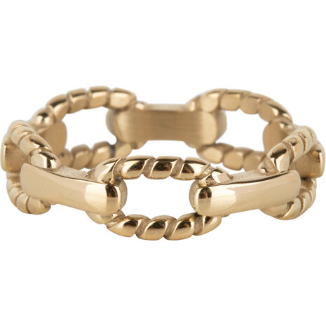 Charmin’s Ring R1120 Navy Knot Chain IP Goldplated