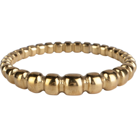 Charmin’s statement ring R1058 Balletjes Tabs Lopend Goldplated
